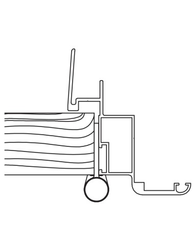 AG-26 - Hinge for indoor aluminium/wood doors - Frame with groove